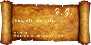 Hunyadi Gergely névjegykártya